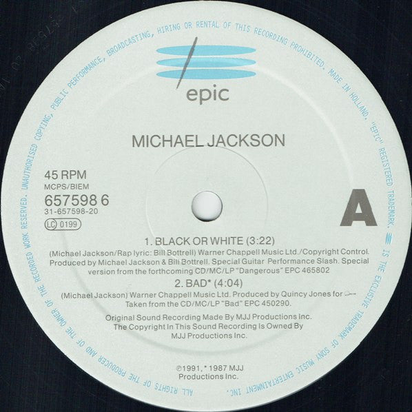 Michael Jackson - Black Or White (12"", Single)