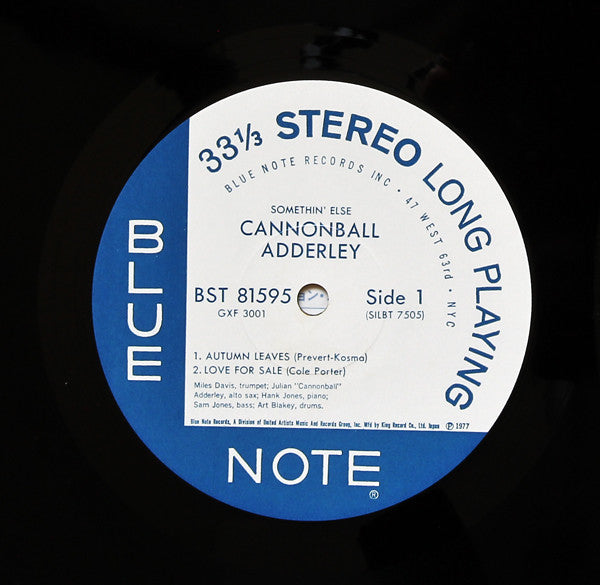 Cannonball Adderley - Somethin' Else (LP, Album, RE)