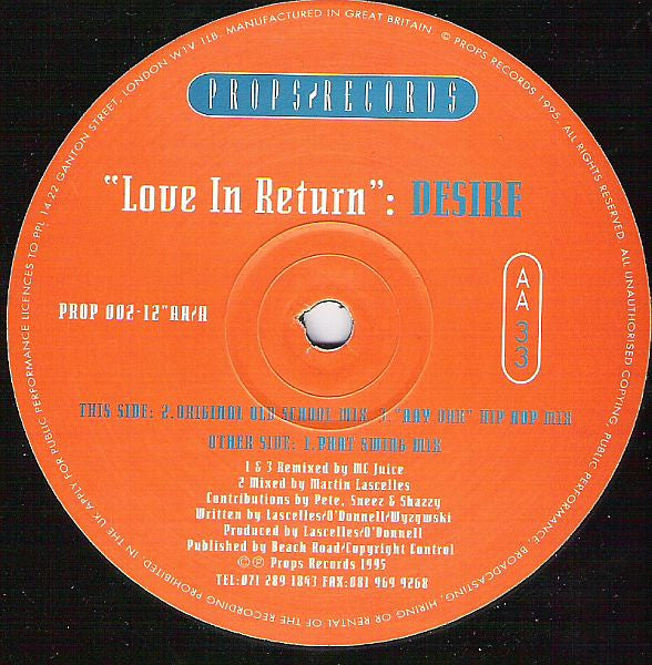 Desire - Love In Return (12"")