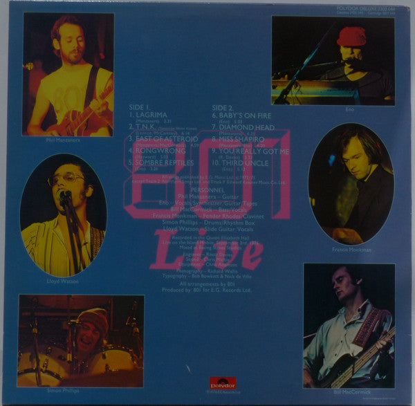 801 - 801 Live (LP, Album, RE)