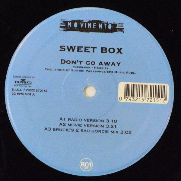 Sweet Box* - Don't Go Away (12"")
