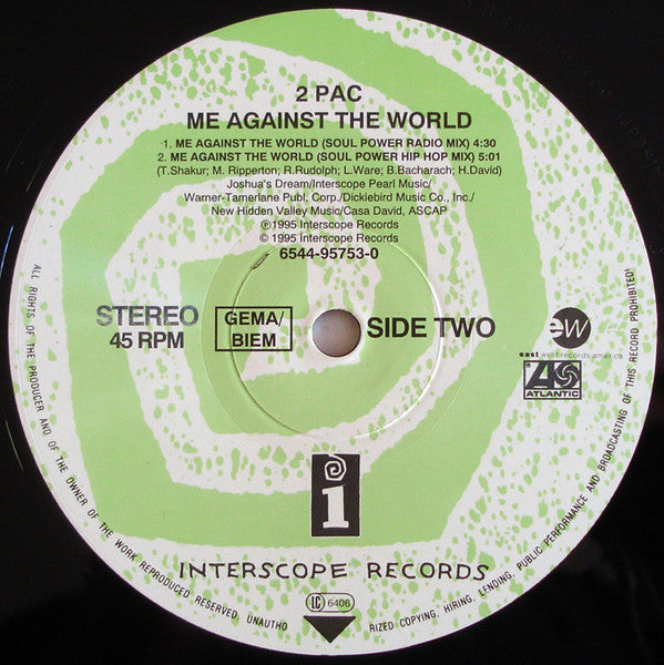 2Pac - Me Against The World (12"", Single)