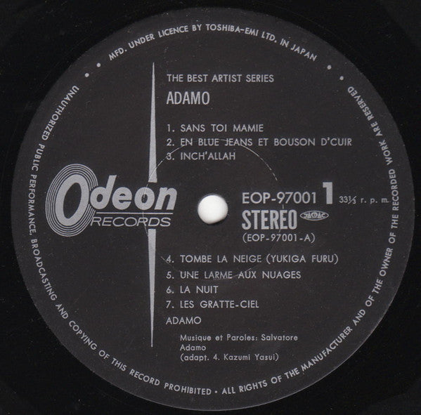 Adamo - Adamo - The Best Artist Series  (LP, Comp)