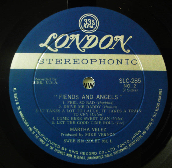 Martha Veléz* - Fiends & Angels (LP, Album)