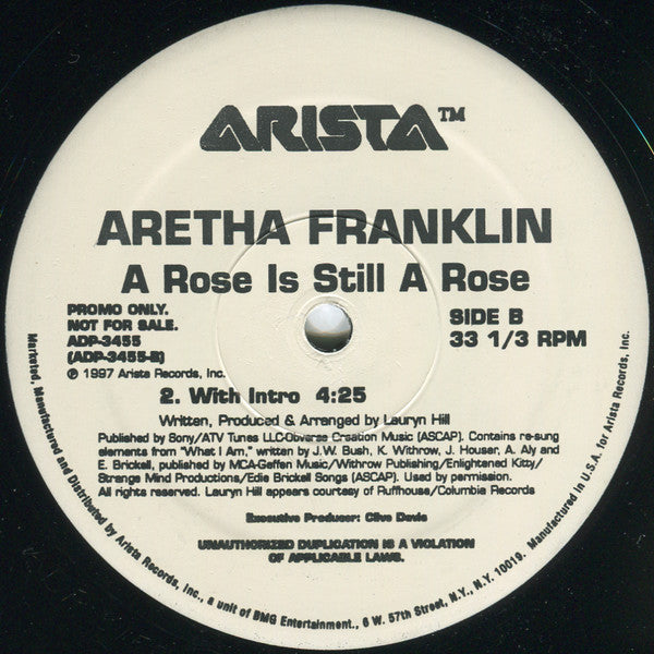 Aretha Franklin - A Rose Is Still A Rose (12", Promo)