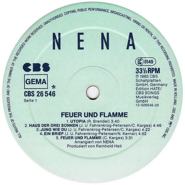 Nena - Feuer Und Flamme (LP, Album)