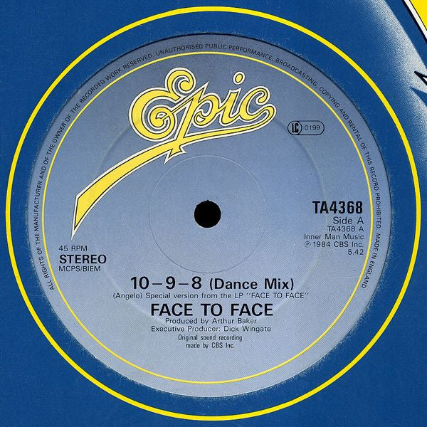Face To Face (3) - 10-9-8 (12"", Single)