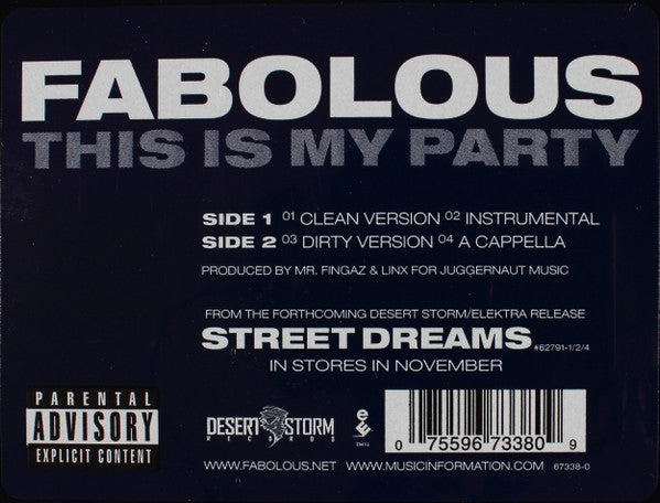 Fabolous - This Is My Party (12"")