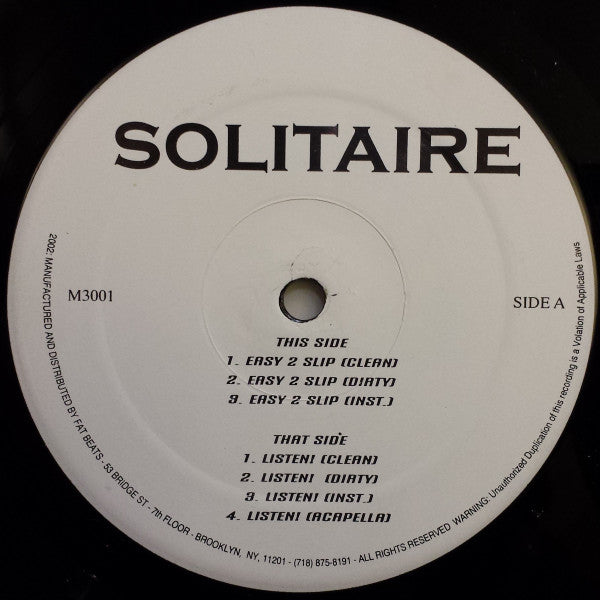 Solitair - Easy 2 Slip / Listen! (12"")