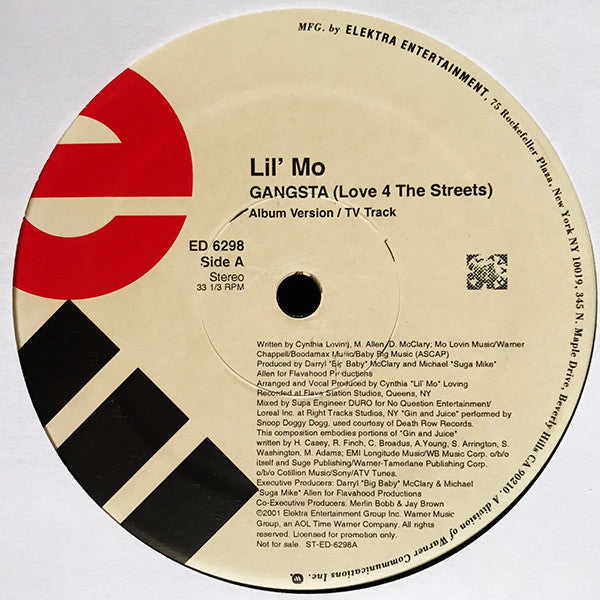 Lil' Mo - Gangsta (Love 4 The Streets) (12"", Promo)