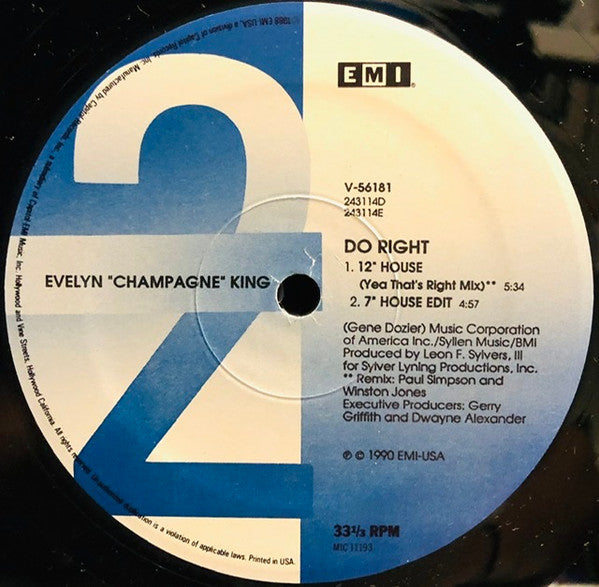 Evelyn ""Champagne"" King* - Do Right (12"")