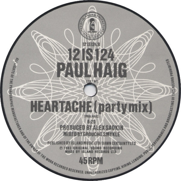 Paul Haig - Never Give Up (Party, Party) (12"")