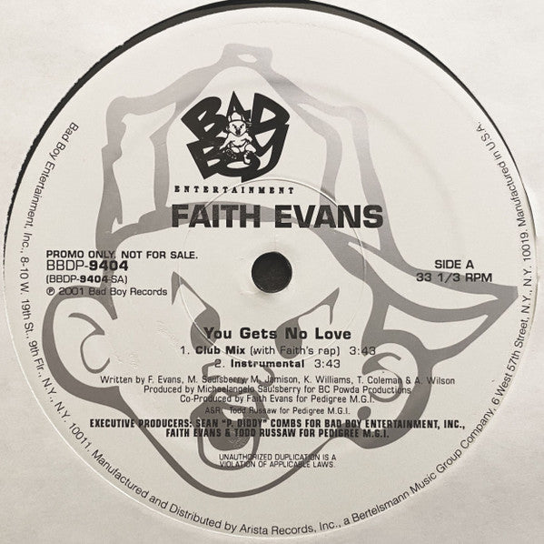 Faith Evans - You Gets No Love (12", Promo)