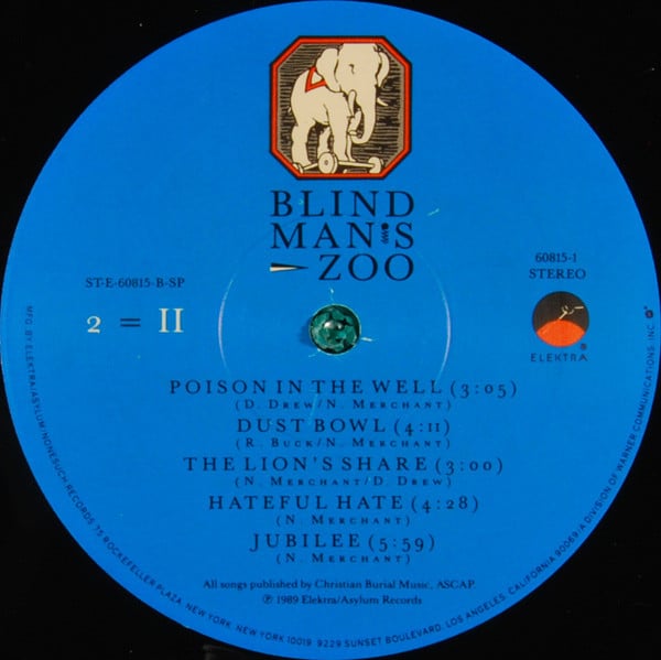 10,000 Maniacs - Blind Man's Zoo (LP, Album, SRC)