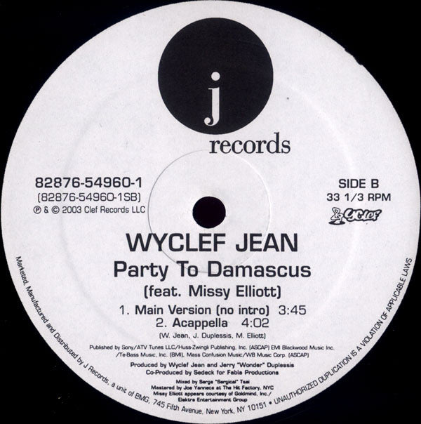 Wyclef Jean Feat. Missy Elliott - Party To Damascus (12", Single)