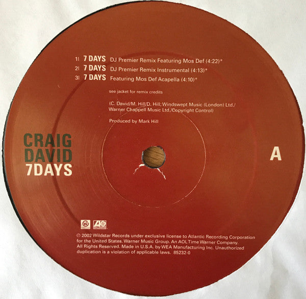 Craig David - 7 Days (12"", Maxi)