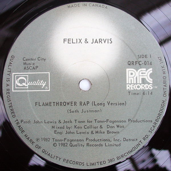 Felix & Jarvis - Flamethrower Rap (12"")