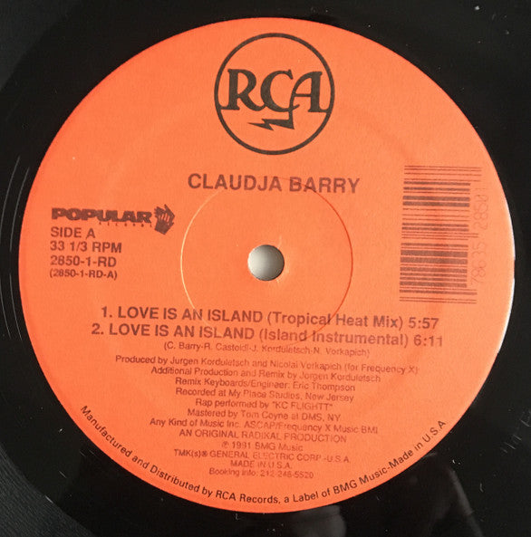 Claudja Barry - Love Is An Island (12"")