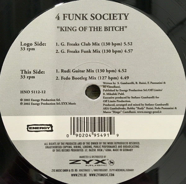 4 Funk Society - King Of The Bitch (12"")