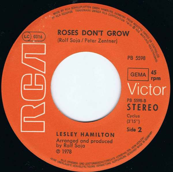 Lesley Hamilton - Capri, The Night And You / Roses Don't Grow(7", S...