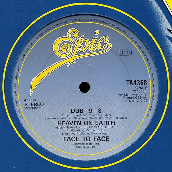 Face To Face (3) - 10-9-8 (12"", Single)