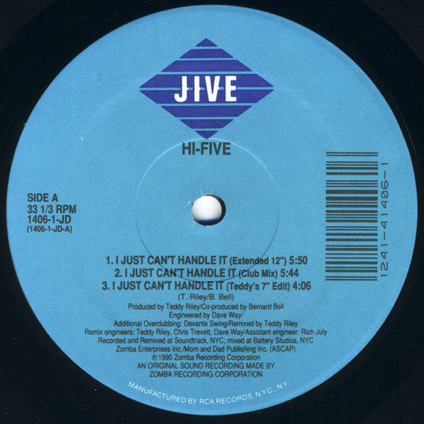 Hi-Five - I Just Can't Handle It (12"")