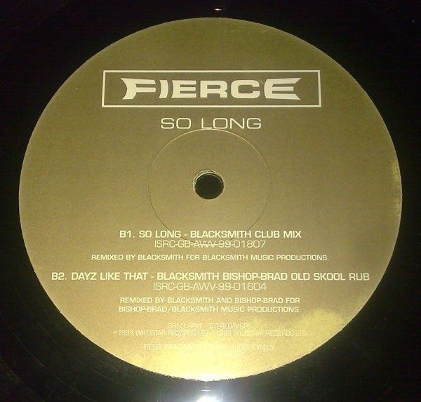 Fierce (2) - So Long (12"")