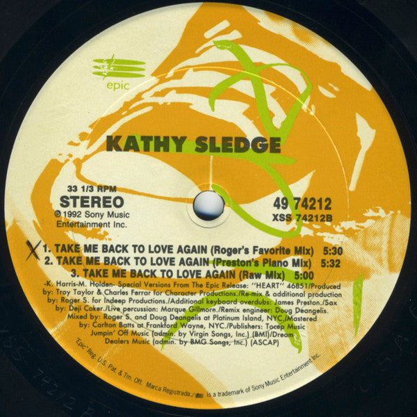 Kathy Sledge - Take Me Back To Love Again (12")