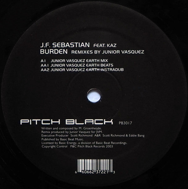 J.F. Sebastian* Feat. Kaz (4) - Burden (Remixes By Junior Vasquez) (12")