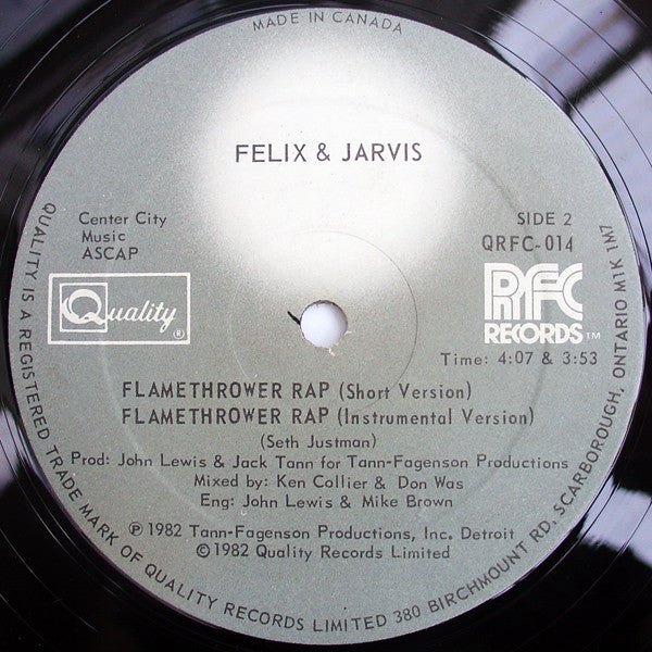 Felix & Jarvis - Flamethrower Rap (12"")