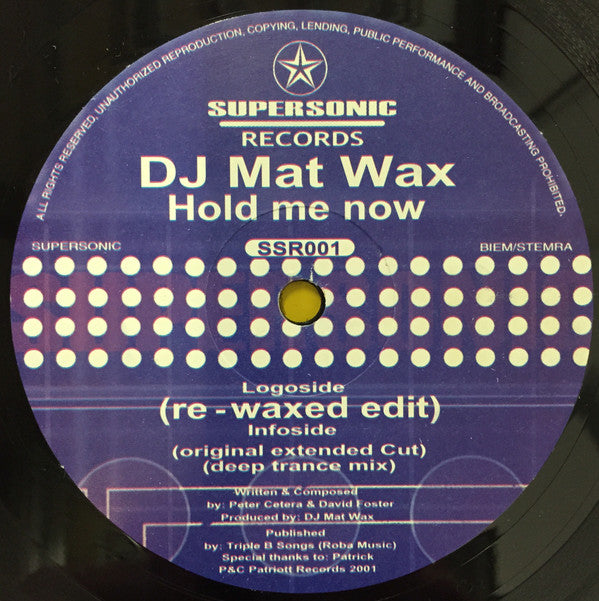 DJ Mat Wax* - Hold Me Now (12"")