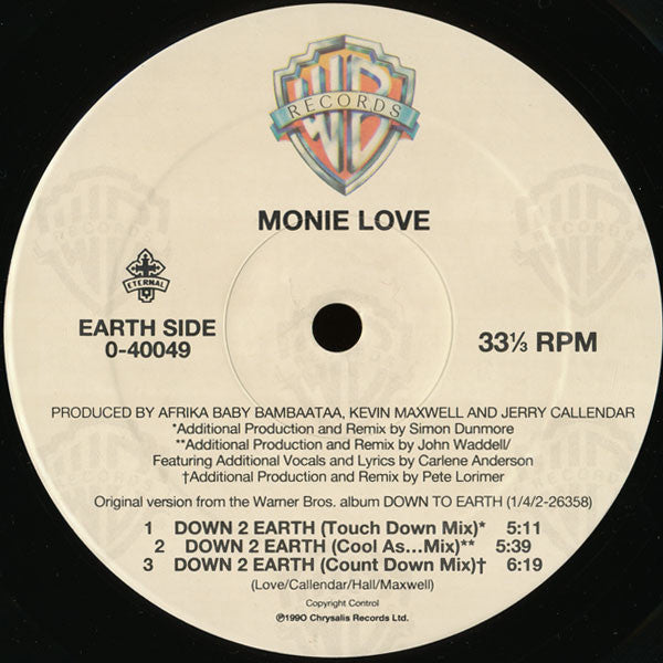 Monie Love - Down 2 Earth / Don't Funk Wid The Mo (12"")