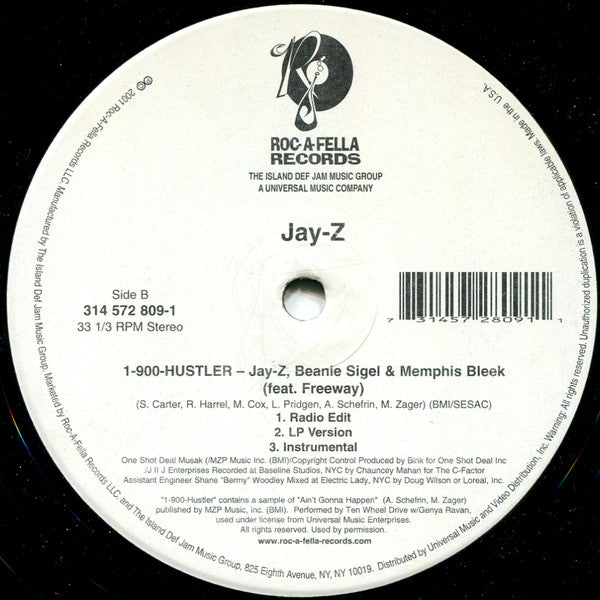 Jay-Z - Guilty Until Proven Innocent / 1-900-HUSTLER (12"")