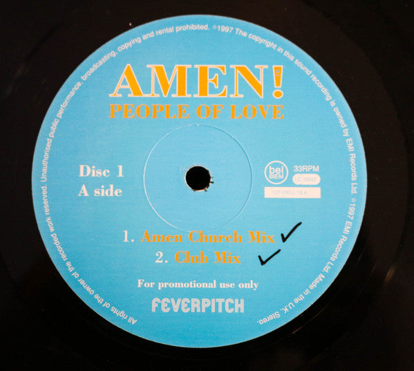 Amen! UK - People Of Love (2x12"", Promo)
