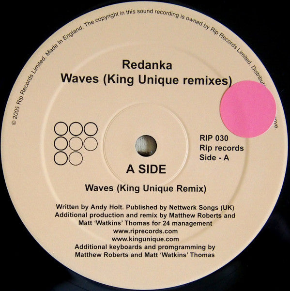 Redanka - Waves (King Unique Remixes) (12"")