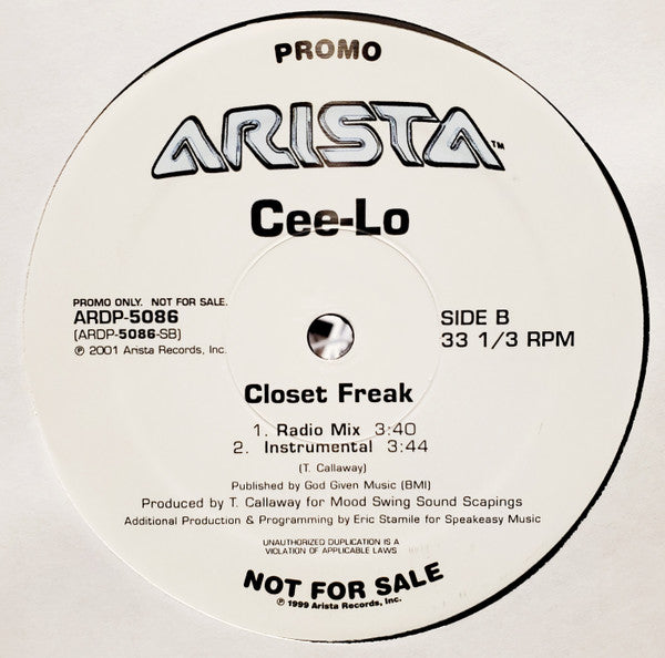 Cee-Lo - Closet Freak (12"", Promo)