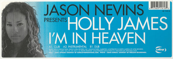 Jason Nevins Presents Holly James - I'm In Heaven (12"")