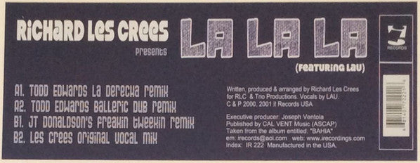 Richard Les Crees - La La La (12"")
