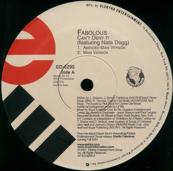 Fabolous - Can't Deny It (12"", Promo)