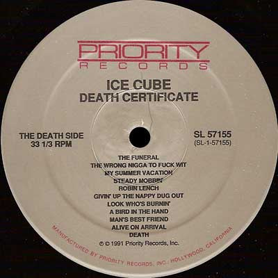 Ice Cube - Death Certificate (LP, Album)