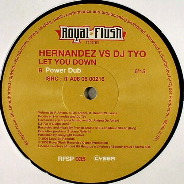 Hernandez vs. DJ Tyo - Let You Down (12"")