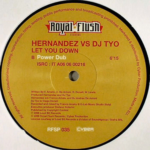 Hernandez vs. DJ Tyo - Let You Down (12")
