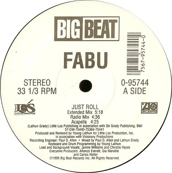 Fabu - Just Roll (12"", Single)