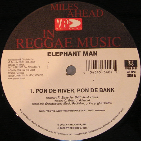 Elephant Man - Pon De River, Pon De Bank / All Out (12"")