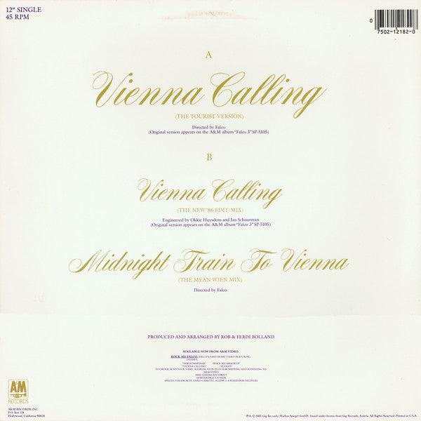 Falco - Vienna Calling (12"", Single)