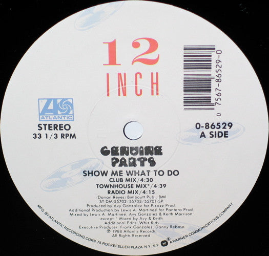 Genuine Parts - Show Me What To Do (12")