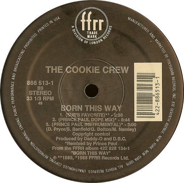 The Cookie Crew - Born This Way (12"", Single)