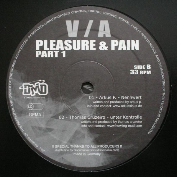 Various - Pleasure & Pain Pt. 1 (12")