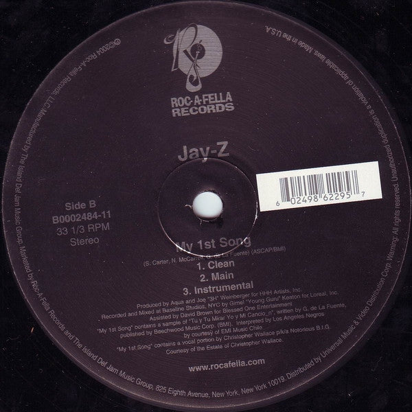 Jay-Z - 99 Problems / My 1st Song (12"")