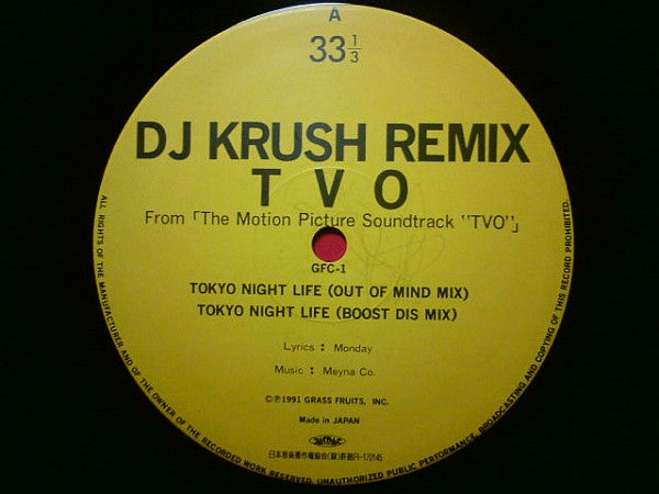 Meyna Co. Featuring Atsushi “木原 孝” Okuno* - From 「The Motion Picture Soundtrack ""TVO""」 (DJ Krush Remix) (12"")
